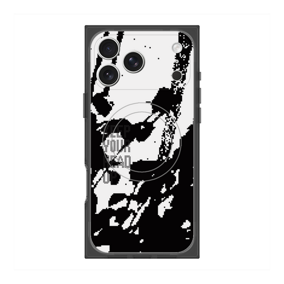 プレミアムスクエアケース with MagSafe［ オリジナル - ドットオーバーレイ - KEEP YOUR HEAD UP/C ］