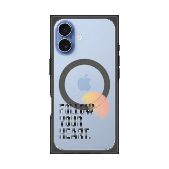 プレミアムスクエアケース with MagSafe［ オリジナル - ドットオーバーレイ - FOLLOW YOUR HEART/A ］