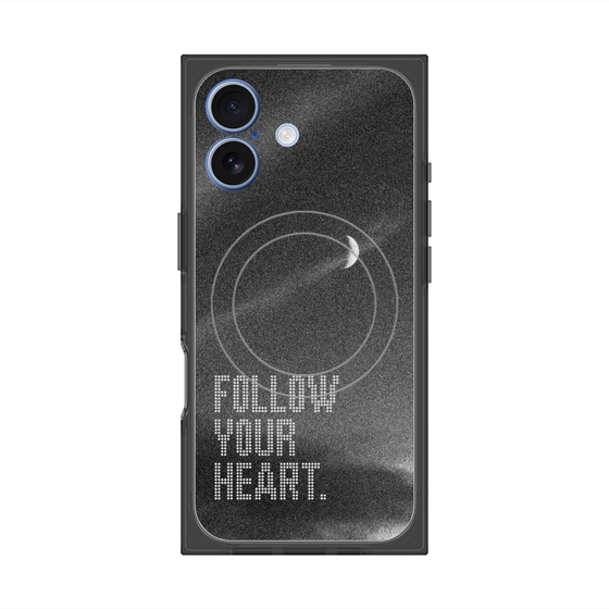 プレミアムスクエアケース with MagSafe［ オリジナル - ドットオーバーレイ - FOLLOW YOUR HEART/B ］