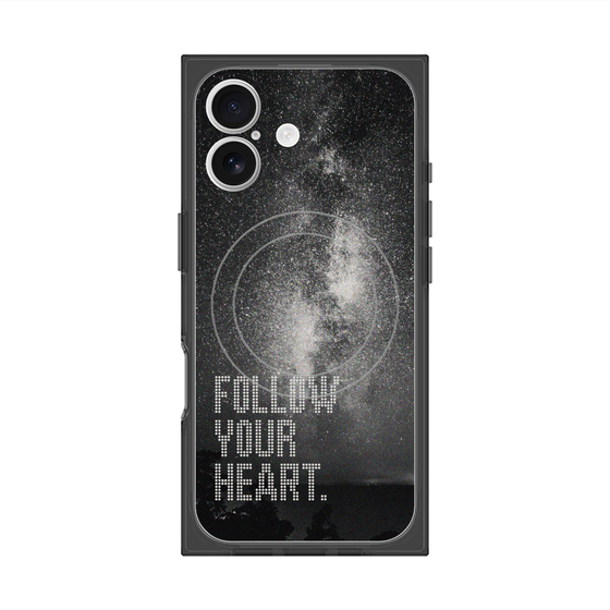プレミアムスクエアケース with MagSafe［ オリジナル - ドットオーバーレイ - FOLLOW YOUR HEART/C ］