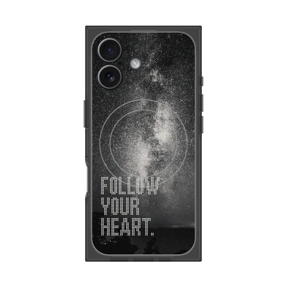 プレミアムスクエアケース with MagSafe［ オリジナル - ドットオーバーレイ - FOLLOW YOUR HEART/C ］