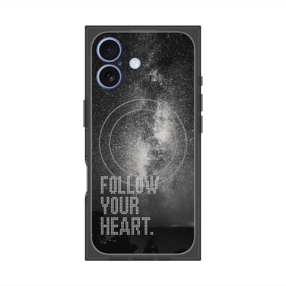 プレミアムスクエアケース with MagSafe［ オリジナル - ドットオーバーレイ - FOLLOW YOUR HEART/C ］