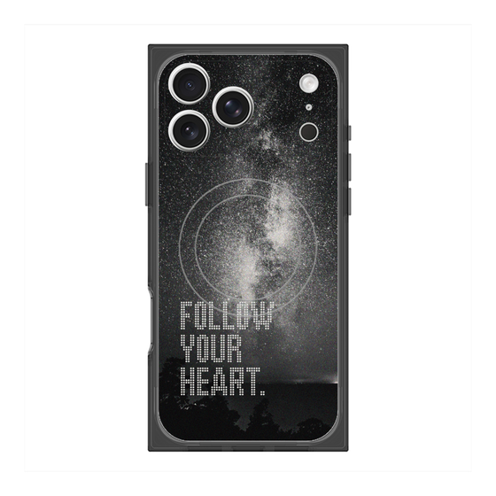 プレミアムスクエアケース with MagSafe［ オリジナル - ドットオーバーレイ - FOLLOW YOUR HEART/C ］