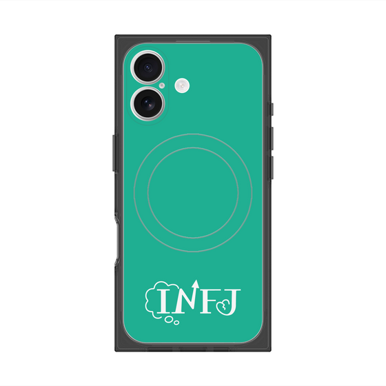 プレミアムスクエアケース with MagSafe［ オリジナル - INFJ 提唱者 - アルファベット - グリーン ］