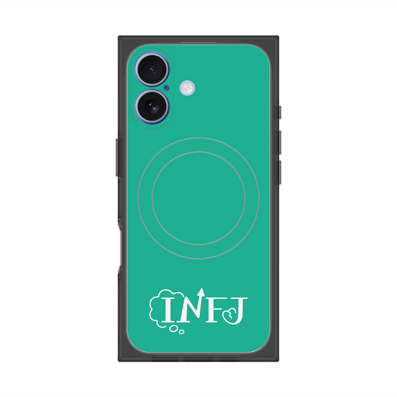 プレミアムスクエアケース with MagSafe［ オリジナル - INFJ 提唱者 - アルファベット - グリーン ］