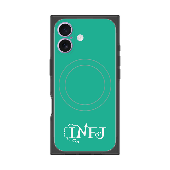 プレミアムスクエアケース with MagSafe［ オリジナル - INFJ 提唱者 - アルファベット - グリーン ］