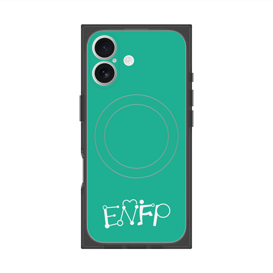 プレミアムスクエアケース with MagSafe［ オリジナル - ENFP 運動家 - アルファベット - グリーン ］