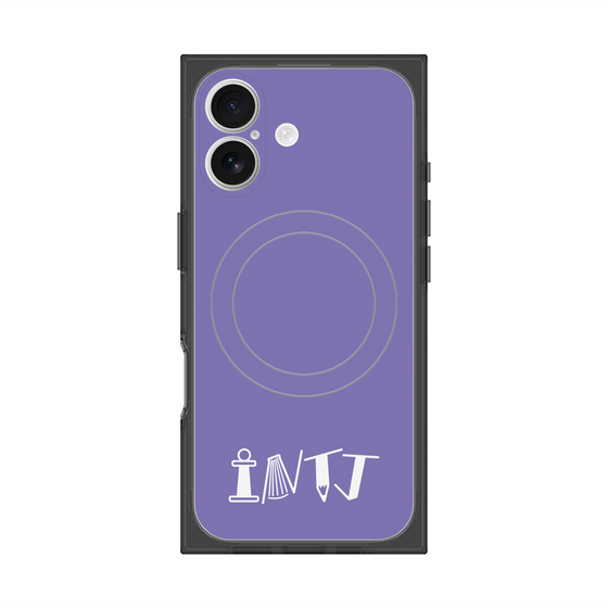プレミアムスクエアケース with MagSafe［ オリジナル - INTJ 建築家 - アルファベット - パープル ］