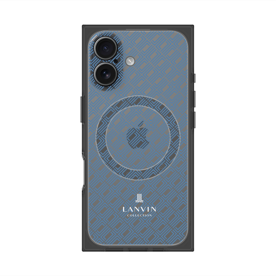 プレミアムスクエアケース with MagSafe［ LANVIN COLLECTION - ロゴパターン - ブルー ］