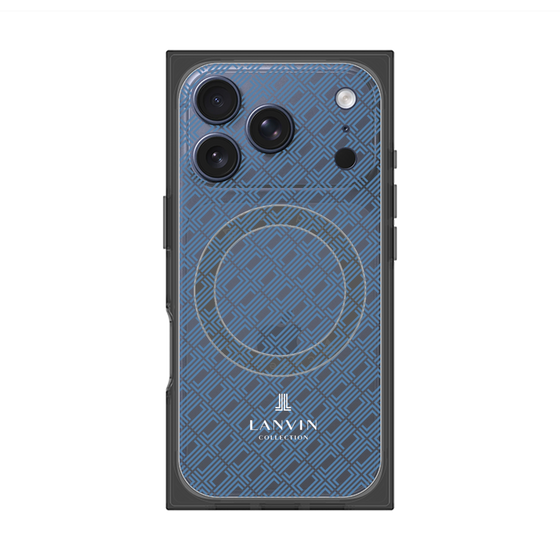 プレミアムスクエアケース with MagSafe［ LANVIN COLLECTION - ロゴパターン - ブルー ］