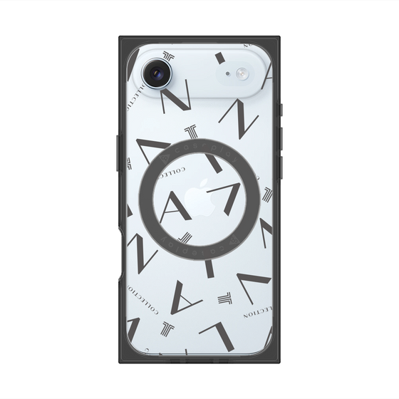 プレミアムスクエアケース with MagSafe［ LANVIN COLLECTION - タイポグラフィ - グレー ］
