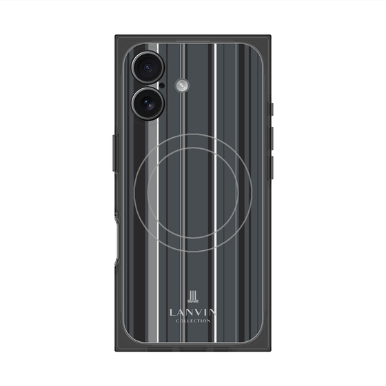 プレミアムスクエアケース with MagSafe［ LANVIN COLLECTION - ストライプ - グレー ］