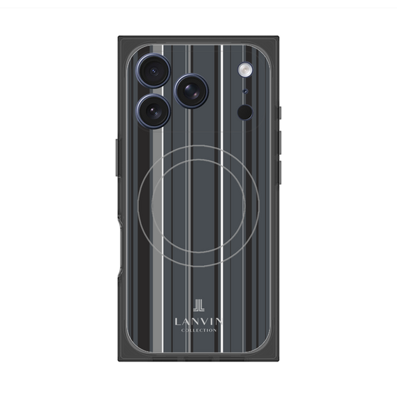プレミアムスクエアケース with MagSafe［ LANVIN COLLECTION - ストライプ - グレー ］