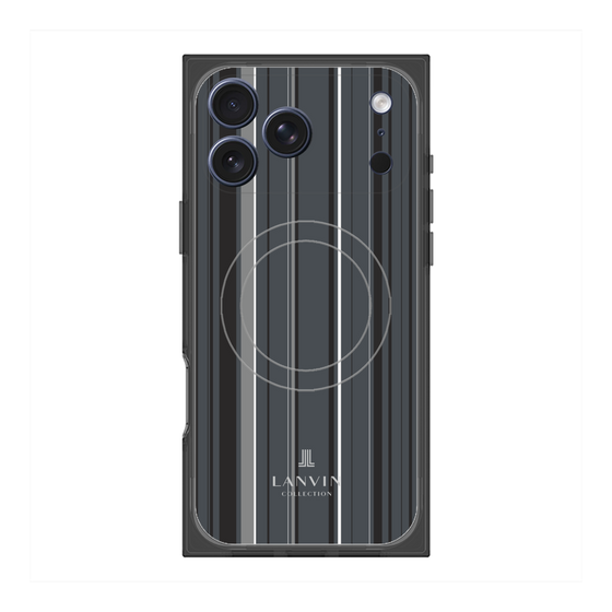 プレミアムスクエアケース with MagSafe［ LANVIN COLLECTION - ストライプ - グレー ］