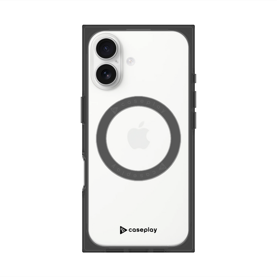 プレミアムスクエアケース with MagSafe［ オリジナル - caseplayロゴ - ブラック/A ］