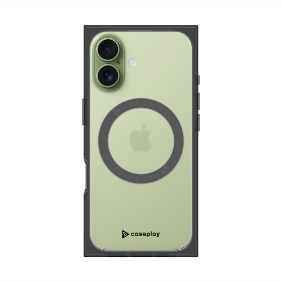 プレミアムスクエアケース with MagSafe［ オリジナル - caseplayロゴ - ブラック/A ］