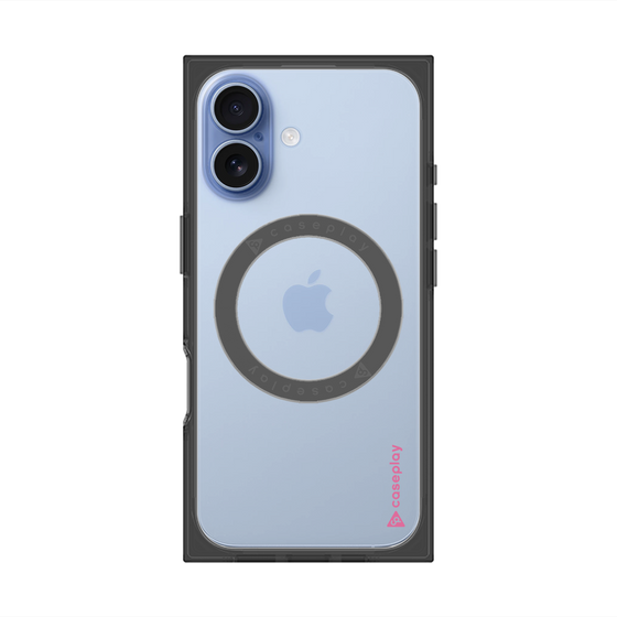 プレミアムスクエアケース with MagSafe［ オリジナル - caseplayロゴ - ピンク/B ］