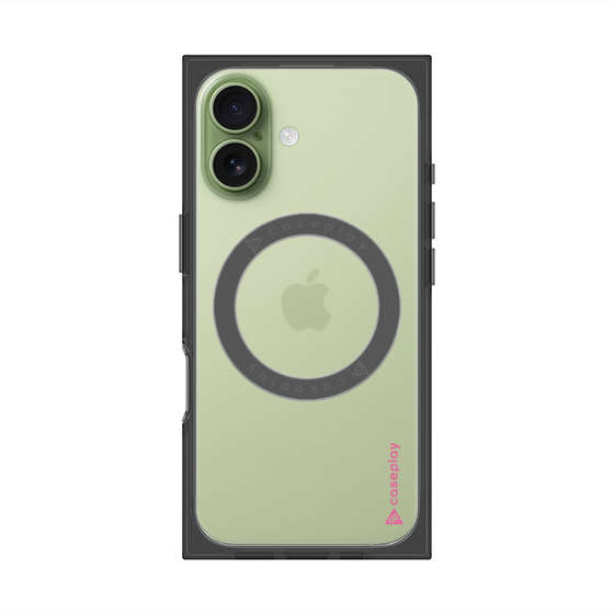 プレミアムスクエアケース with MagSafe［ オリジナル - caseplayロゴ - ピンク/B ］