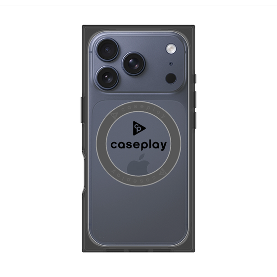 プレミアムスクエアケース with MagSafe［ オリジナル - caseplayロゴ - ブラック/D ］