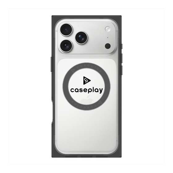 プレミアムスクエアケース with MagSafe［ オリジナル - caseplayロゴ - ブラック/D ］
