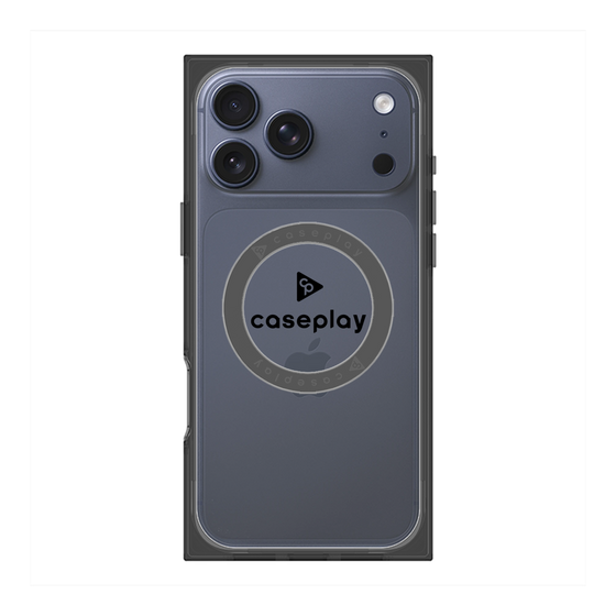 プレミアムスクエアケース with MagSafe［ オリジナル - caseplayロゴ - ブラック/D ］