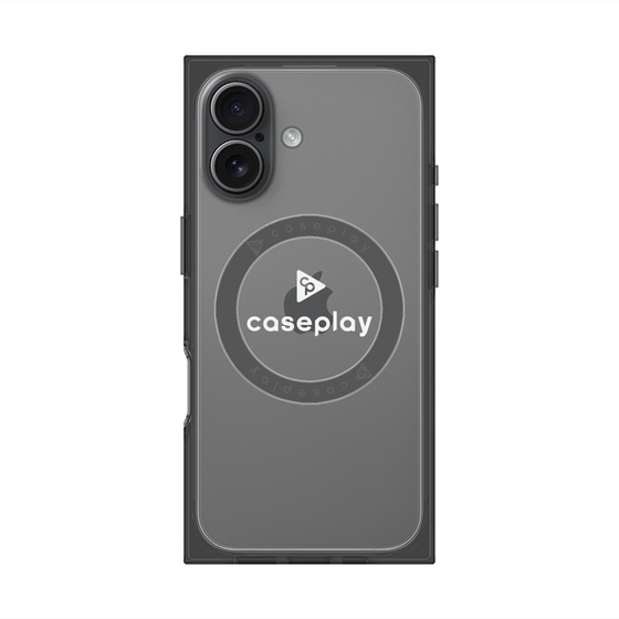 プレミアムスクエアケース with MagSafe［ オリジナル - caseplayロゴ - ホワイト/D ］