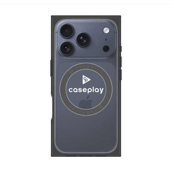 プレミアムスクエアケース with MagSafe［ オリジナル - caseplayロゴ - ホワイト/D ］