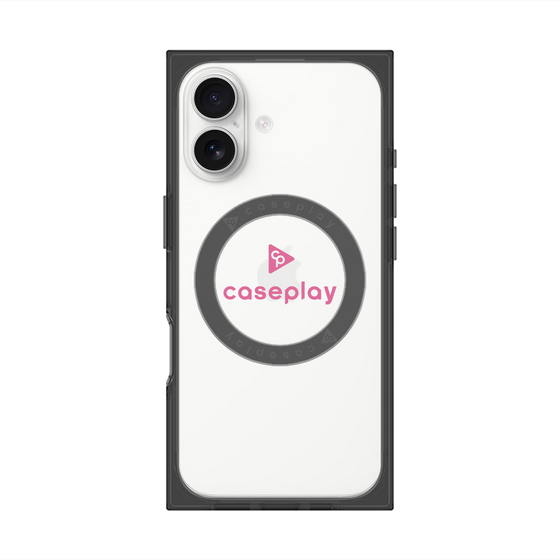 プレミアムスクエアケース with MagSafe［ オリジナル - caseplayロゴ - ピンク/D ］
