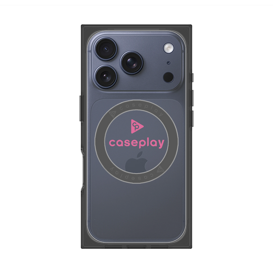 プレミアムスクエアケース with MagSafe［ オリジナル - caseplayロゴ - ピンク/D ］