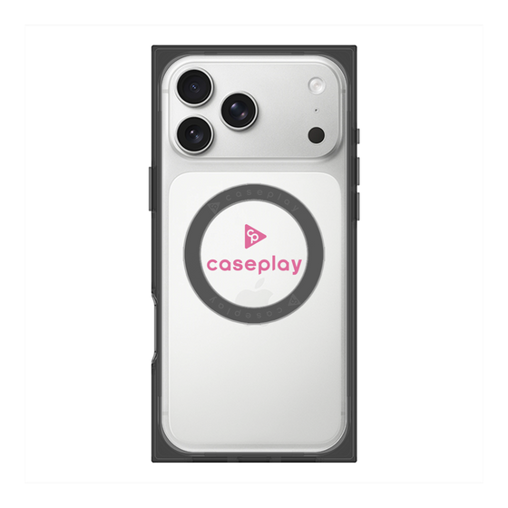 プレミアムスクエアケース with MagSafe［ オリジナル - caseplayロゴ - ピンク/D ］