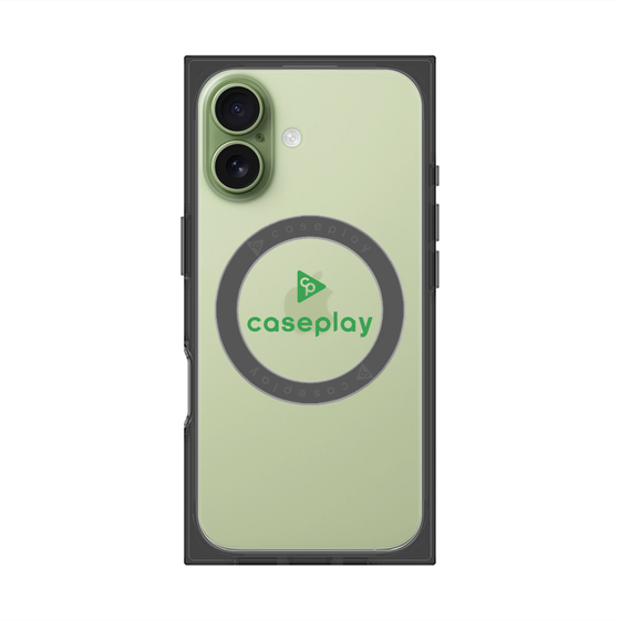 プレミアムスクエアケース with MagSafe［ オリジナル - caseplayロゴ - グリーン/D ］
