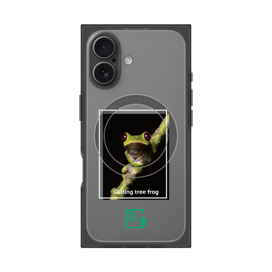 プレミアムスクエアケース with MagSafe［ Green Future Project - Gliding tree frog ］