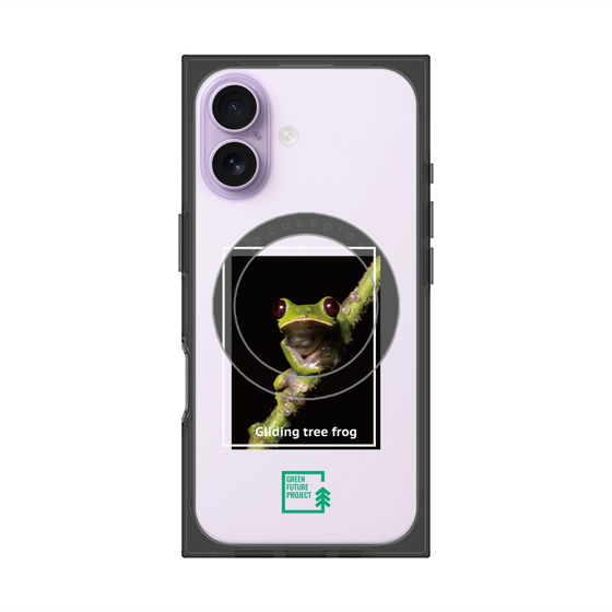 プレミアムスクエアケース with MagSafe［ Green Future Project - Gliding tree frog ］