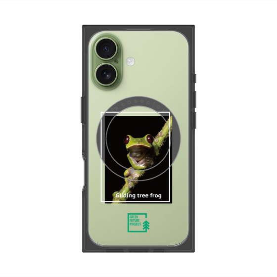 プレミアムスクエアケース with MagSafe［ Green Future Project - Gliding tree frog ］