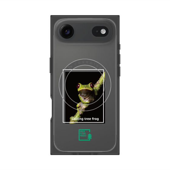 プレミアムスクエアケース with MagSafe［ Green Future Project - Gliding tree frog ］