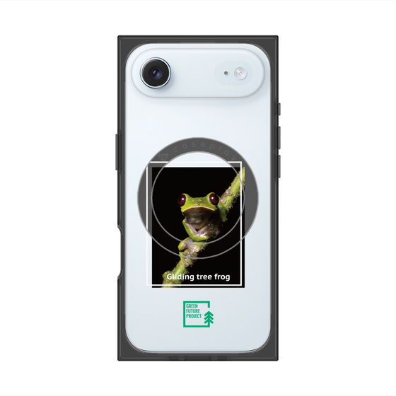 プレミアムスクエアケース with MagSafe［ Green Future Project - Gliding tree frog ］