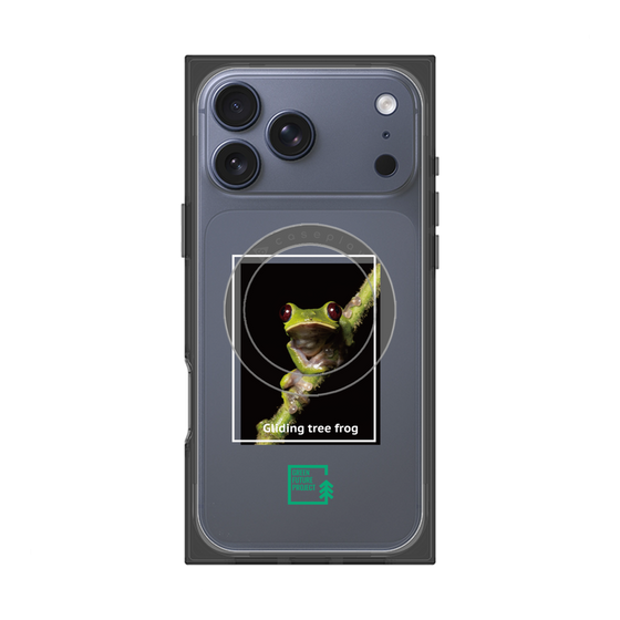 プレミアムスクエアケース with MagSafe［ Green Future Project - Gliding tree frog ］