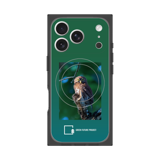 プレミアムスクエアケース with MagSafe［ Green Future Project - Ferruginous Pygmy Owl ］