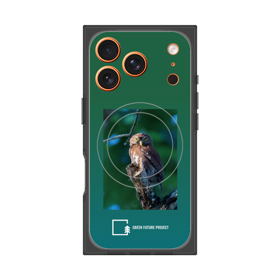 プレミアムスクエアケース with MagSafe［ Green Future Project - Ferruginous Pygmy Owl ］