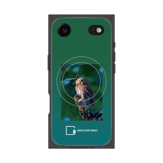プレミアムスクエアケース with MagSafe［ Green Future Project - Ferruginous Pygmy Owl ］