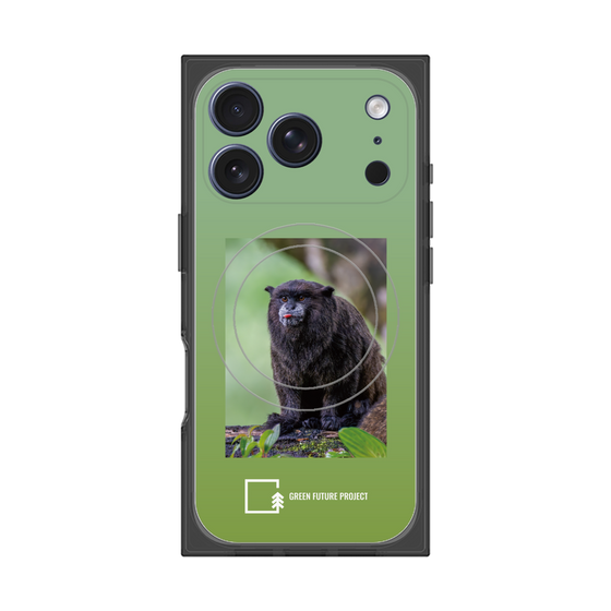 プレミアムスクエアケース with MagSafe［ Green Future Project - Black-mantled Tamarin ］