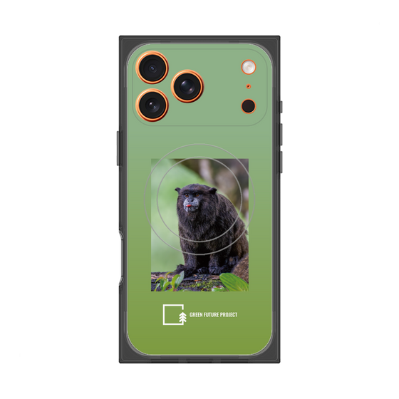 プレミアムスクエアケース with MagSafe［ Green Future Project - Black-mantled Tamarin ］