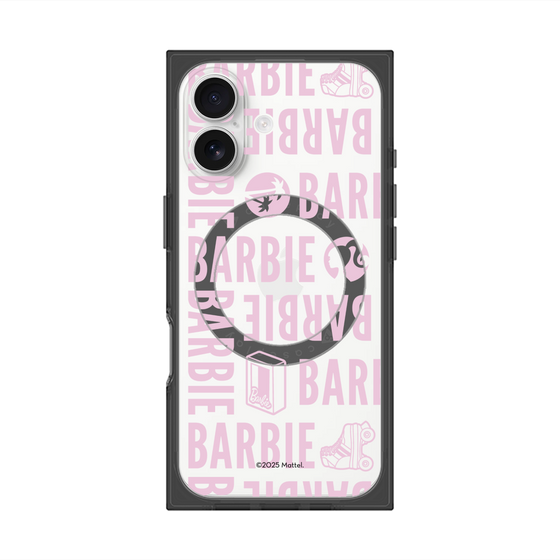 プレミアムスクエアケース with MagSafe［ Barbie - ロゴパターン3 - クリア ］