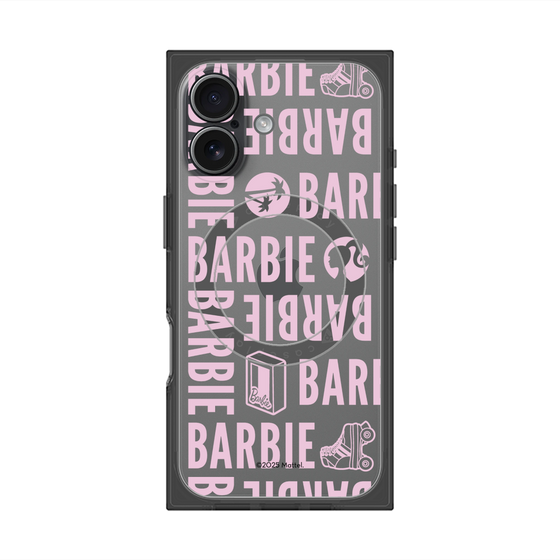 プレミアムスクエアケース with MagSafe［ Barbie - ロゴパターン3 - クリア ］