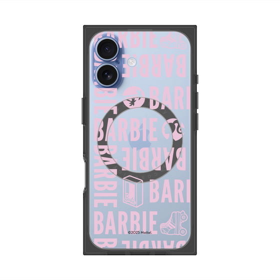 プレミアムスクエアケース with MagSafe［ Barbie - ロゴパターン3 - クリア ］