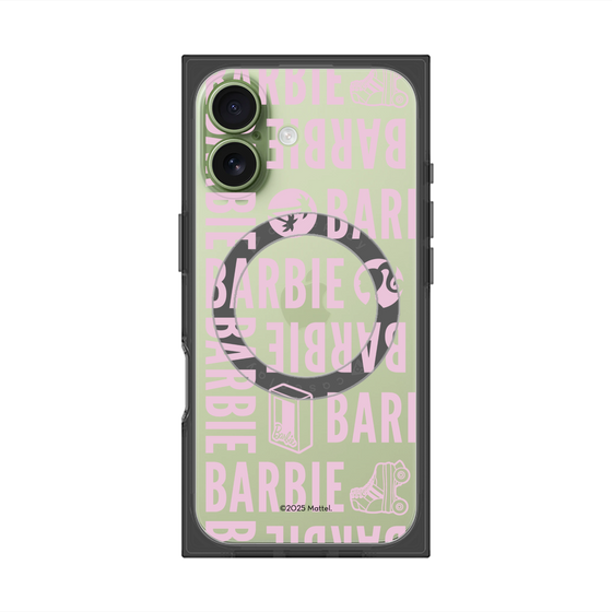 プレミアムスクエアケース with MagSafe［ Barbie - ロゴパターン3 - クリア ］