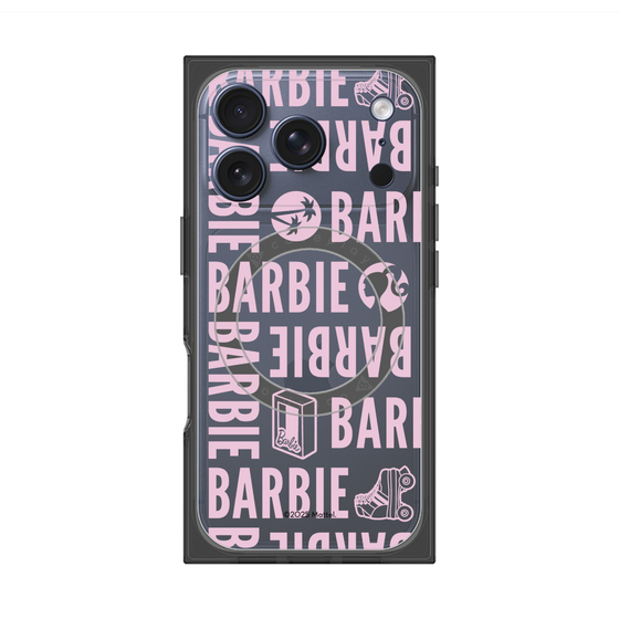 プレミアムスクエアケース with MagSafe［ Barbie - ロゴパターン3 - クリア ］