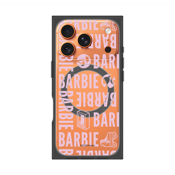 プレミアムスクエアケース with MagSafe［ Barbie - ロゴパターン3 - クリア ］