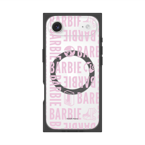 プレミアムスクエアケース with MagSafe［ Barbie - ロゴパターン3 - クリア ］