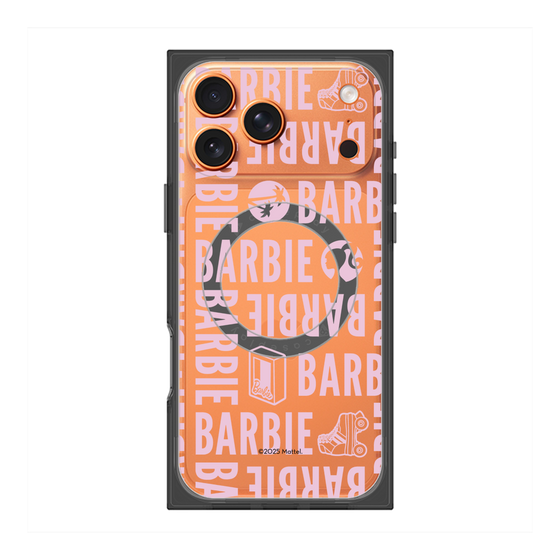 プレミアムスクエアケース with MagSafe［ Barbie - ロゴパターン3 - クリア ］